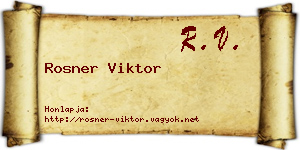 Rosner Viktor névjegykártya